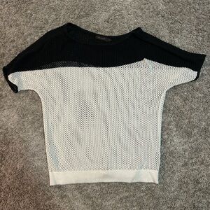 The Limited Black Mesh Knit Top